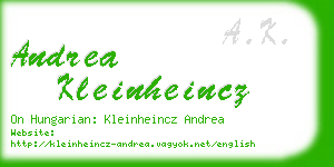 andrea kleinheincz business card